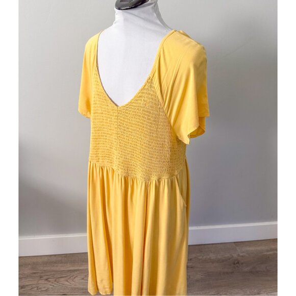 Torrid Mini Challis Smocked Skater Dress in Butter Yellow - Picture 11 of 13